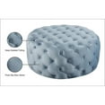 thumbnail image 3 of Meridian Furniture Addison Button Sky Blue Velvet Ottoman and Bench, 3 of 4
