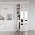 thumbnail image 2 of 48" X 80" Double Bifold Doors Mirror Solid Manufactured Wood Prefinished Bi-fold Door with hardware kit, 2 of 8