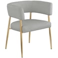 thumbnail image 1 of Meridian Furniture Creston Chaise de Salle à Manger en Tissu Texturé Lin Durable Gris Clair, 1 of 7