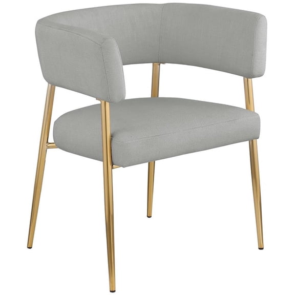 Meridian Furniture Creston Light Grey Durable Linen Textured Fabric Dining Chair