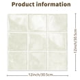thumbnail image 6 of 10 Sheet Thicker Peel and Stick Backsplash Tile, 12"x12" 3D Self Adhesive Square Mosaic Subway Checkered Vinyl Backsplash Stick on Wall Tiles for Bathroom, Kitchen, Living Room (Beige), 6 of 11