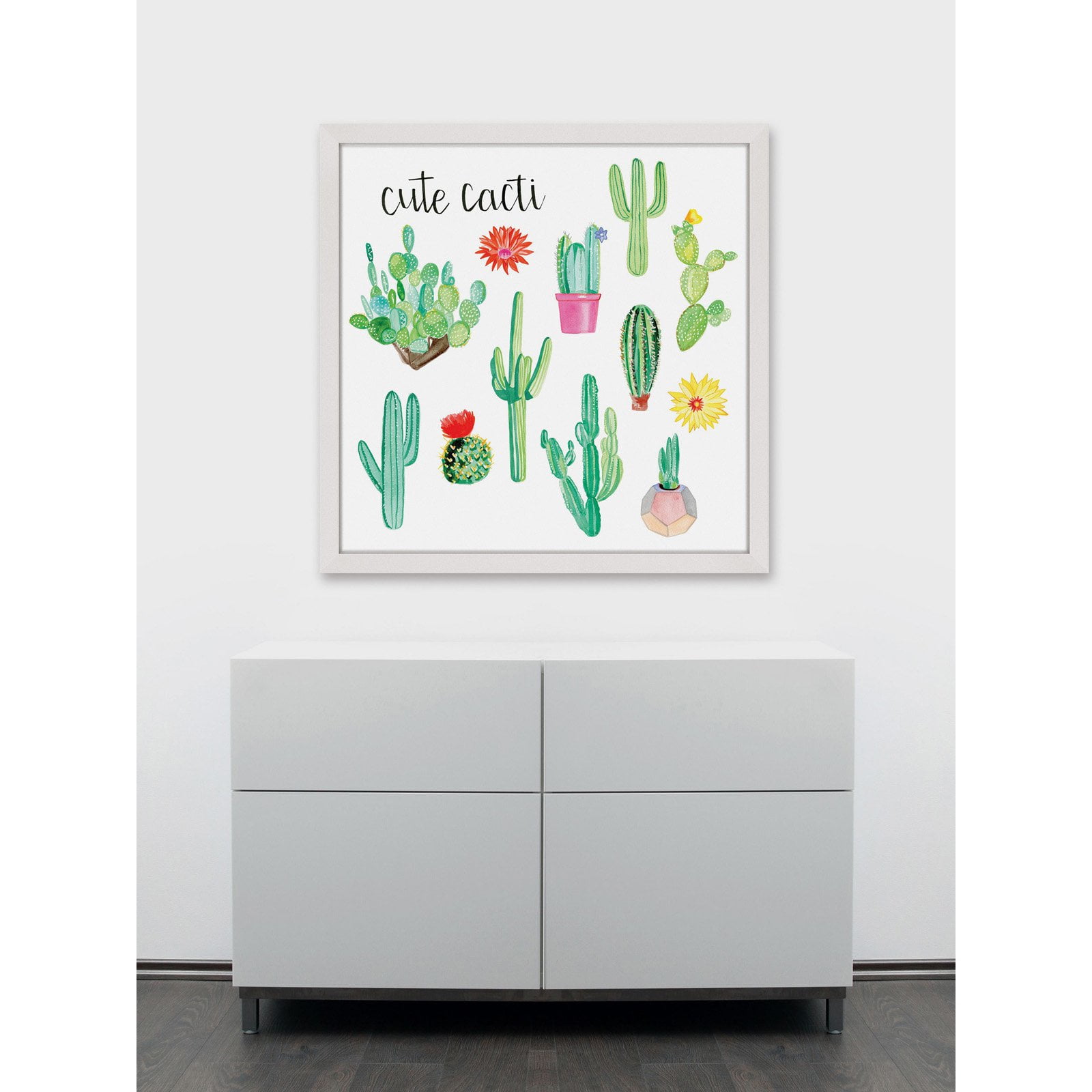 Marmont Hill "Cute Cacti" by Molly Rosner Framed Painting Print