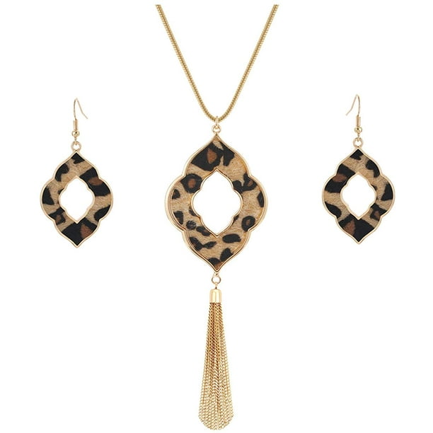 Leopard print hot sale jewelry set