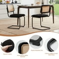 thumbnail image 6 of STARY Dining Chairs Set of 2, Mid-Century Modern Kitchen Chairs with Rattan Backrest & Velvet Upholstery, Black, 6 of 8