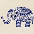 thumbnail image 2 of CafePress - Cute Floral Elephant In Navy Blue Tote Bag - Unisex Canvas Tote Bag, Beige, 1-Piece, 2 of 6