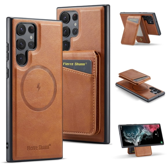 Allytechgroup Samsung Galaxy S25 Ultra Case – Detachable Wallet Case with Shockproof Bumper, Magnetic Back Cover MagSafe Compatibility Anti-Scratch 2 in 1 Phone Case for Galaxy S25 Ultra,Brown