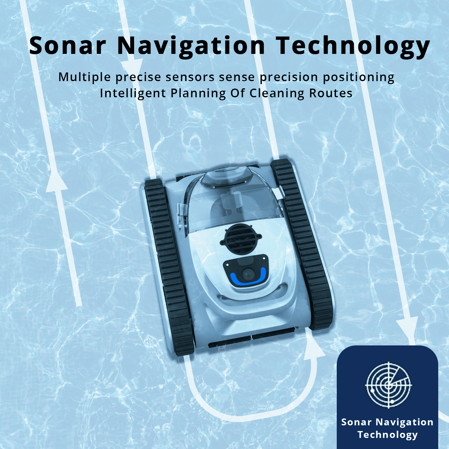 Seauto Crab Pool Vacuum, Cordless Robotic Pool Cleaner for Inground Pools, Wall Climbing, Sonar Navigation