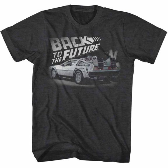 Back To The Future Faded Bttf Black Heather Adult T-Shirt 5Xl
