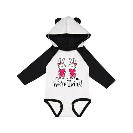 

Inktastic Twin Girl Gift Bunny Rabbit Gift Baby Girl Long Sleeve Bodysuit