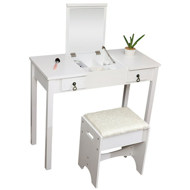 Keimprove Makeup Vanity Table And Chair, Vanity Desk Mirror And Chair