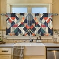 thumbnail image 2 of Yayeee Kitchen Curtains Set of 2 Light Filtering 57"x36" Over Sink Window Panels, Geometric Pattern, 2 of 7