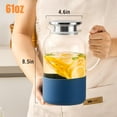 thumbnail image 4 of SUMMIT Water Pitcher with Silicone Base 61oz/ 1.8L, Hot& Cold Glass Pitcher with Lid and Handle, Glass Carafe with Lid for Coffee, Juice, Lemonade and Milk (blue), 4 of 12
