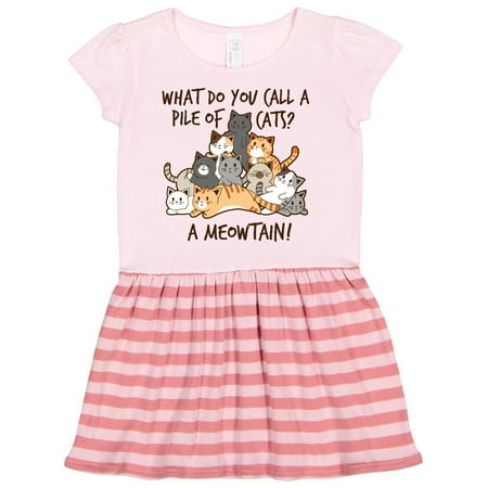 

Inktastic What do you call a pile of cats A MEOWTAIN! Gift Toddler Girl Dress