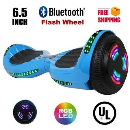 HOVERHEART UL 2272 Certified 6.5" LED Flash Wheel Bluetooth Hoverboard 6.5" Self Balancing Wheel Electric Scooter - Black