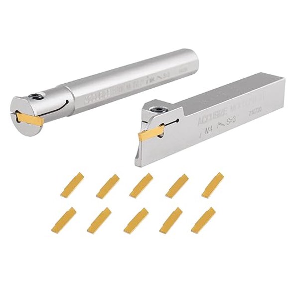 Accusize 5/8" 2pc External & Internal Grooving Tool Set w/ 10 Extra Carbide MGMN200 Inserts, 0028-1058