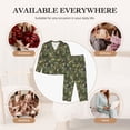thumbnail image 7 of Pofeuu Green Skulls Print Womens Pajamas Set Long Sleeve Sleepwear Button Down Nightwear Soft Pj Lounge Sets Button Down Pajamas Women-XX-Large, 7 of 7