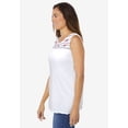 thumbnail image 3 of Woman Within Plus Size Embroidered Crewneck Tank, 3 of 6