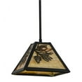 thumbnail image 4 of Meyda 150163 8 in. Square Winter Pine Mini Pendant, Textured Black & Ba, 4 of 5
