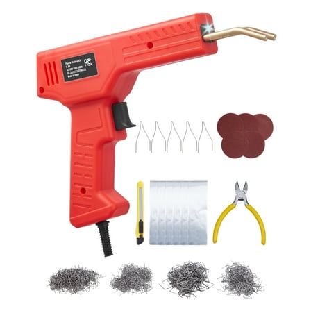 VEVOR Plastic Welder, 100W Plastic Welding Gun with 800PCS Hot Staples, Professional Hot Staple Welding Gun, Plastic Car Bumper Repair Kit with LED Light for Kayak, Toys, Plastic Crack Repair