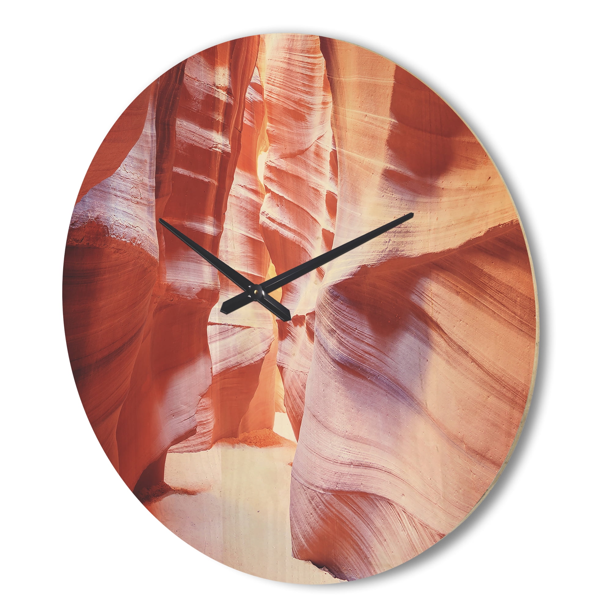 Designart 'Antelope Canyon Panoramic View' Modern Wood Wall Clock