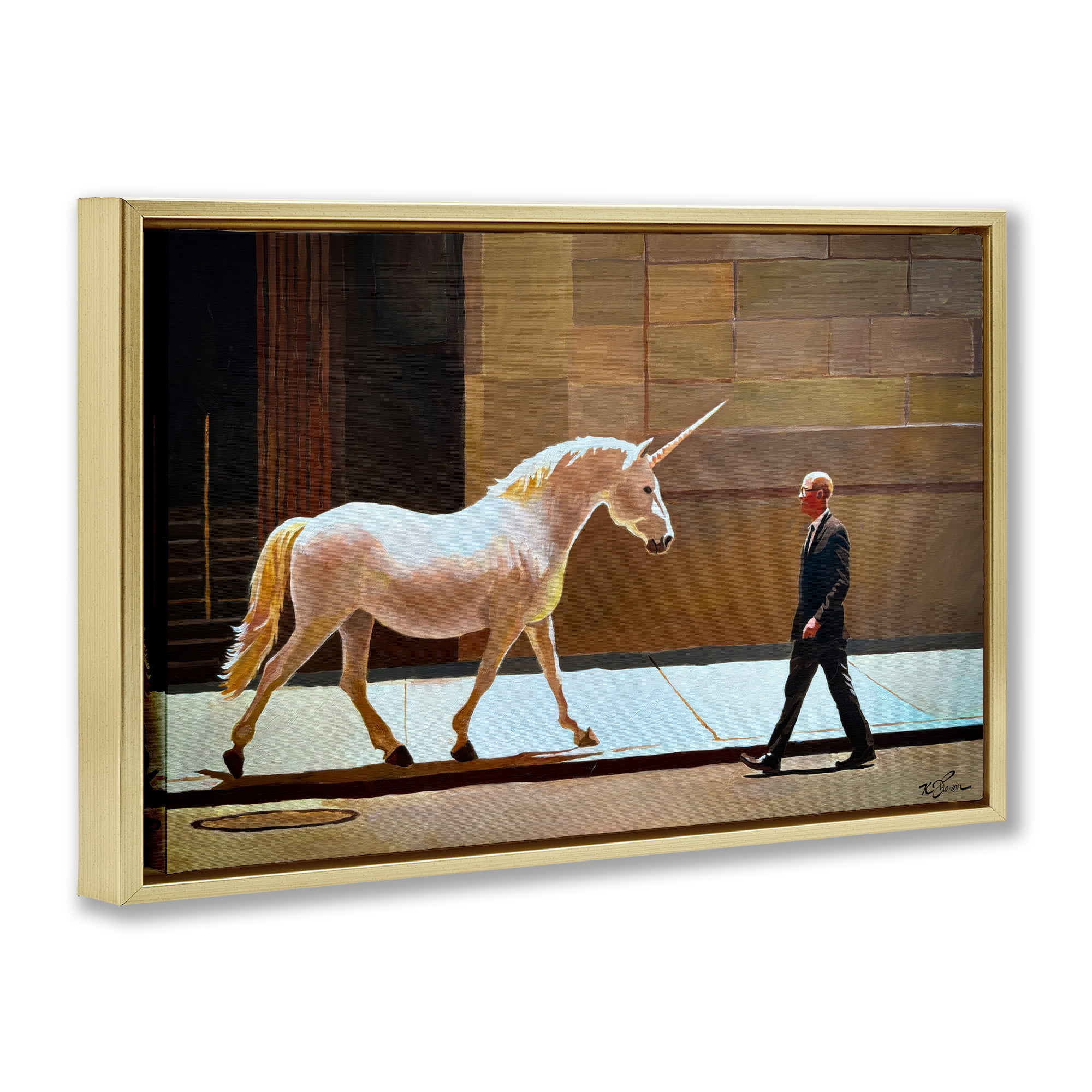 The Exception Proves The Rule Gold Framed Floater Canvas Wall Art, design by Keith Thomson