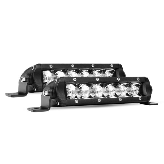 Led Light Bar Nilight Super Slim 2PCS 7 Inch 30W Spot Driving Fog Light Single Row Off Road led Lights for Jeep - 2 Style Mounting Brackets, 2 years Warranty
