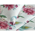 thumbnail image 3 of Ambesonne Flowers Vintage Quilted Coverlet 2 Pcs, Chrysanthemum Print, Twin Size, Almond Green Dark Pink, 3 of 4
