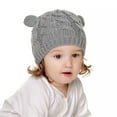 thumbnail image 2 of Bonnet Tricoté Mignon d'Hiver pour Bébé Fille Garçon Bonnet Tricoté Chaud avec Gants, 2 of 8