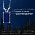 thumbnail image 2 of Gem Stone King 14K White Gold Blue Created Sapphire Pendant Necklace for Women | 2.70 Cttw | Gemstone September Birthstone | Octagon 9X7MM | With 18 inch Chain, 2 of 6