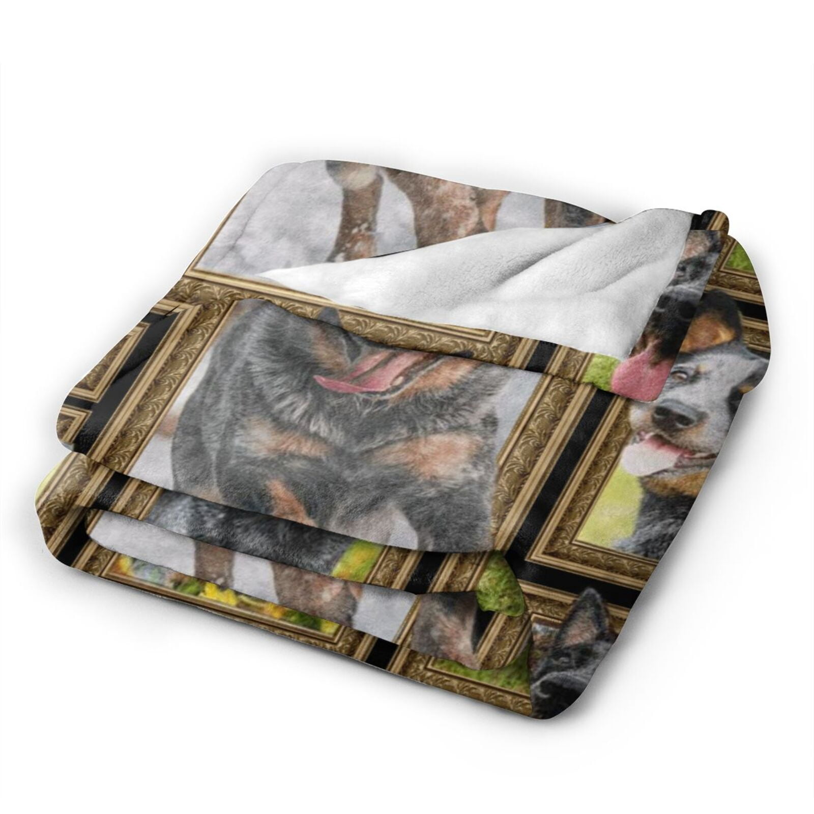 Wijzvio Australian Cattle Dog Throw Blanket Soft Fuzzy Fleece Blanket For Couch Bed Living Room Decoration 50"X40"