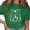 1-Green, variant on Women's Navy Blue Mystical Cat Wolf Graphic Short Sleeve T-Shirt Soft Cotton Crewneck Top