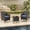 Brown Gradient Four-Line Rattan + Blue Cushion, variant on Senfot 3-Piece Patio Bistro Set, PE Rattan Outdoor Chairs & Coffee Table – Weather-Resistant Conversation Set with Blue Cushions