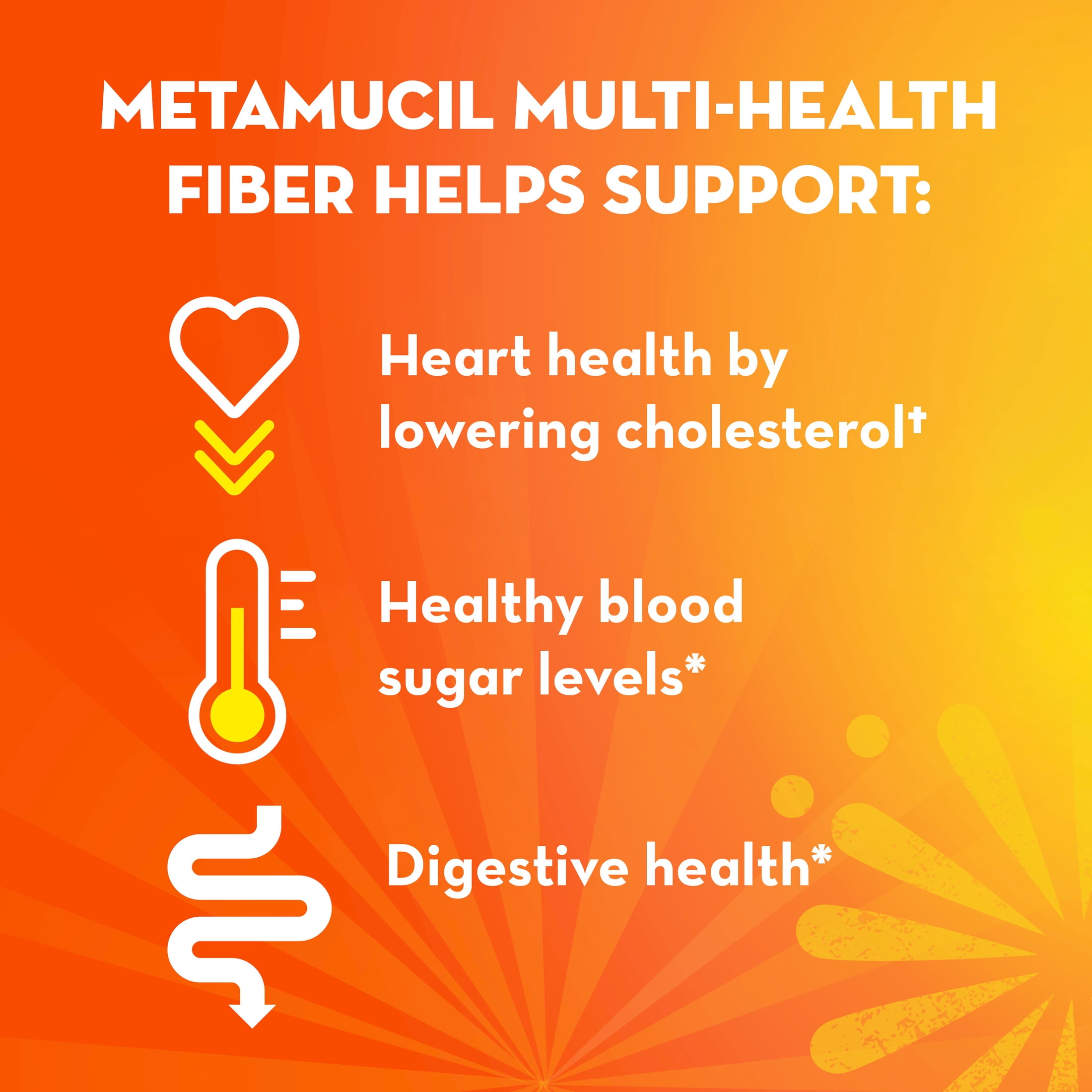 (2 pack) Metamucil GLP-1 Friendly Fiber Supplement with Collagen, Sugar Free Orange, 60 Servings