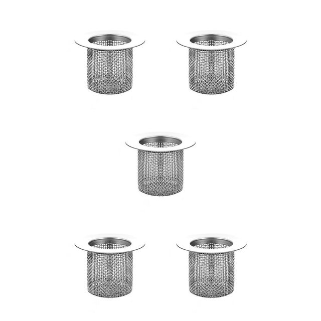 Yuarrent Filtro de drenaje de suelo de acero inoxidable multifuncional, recogedor de pelo, fregadero de ducha, colador de cesta de malla para cocina, Corto grande 5piezas Yuarrent CBP234657