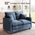 thumbnail image 4 of Daeorio 52" Upholstered Sofa,Loveseat Cloud Couch Comfy Chenille 2 Pillows for Small Spaces,Living Room,Bedroom and Apartment(Blue), 4 of 11