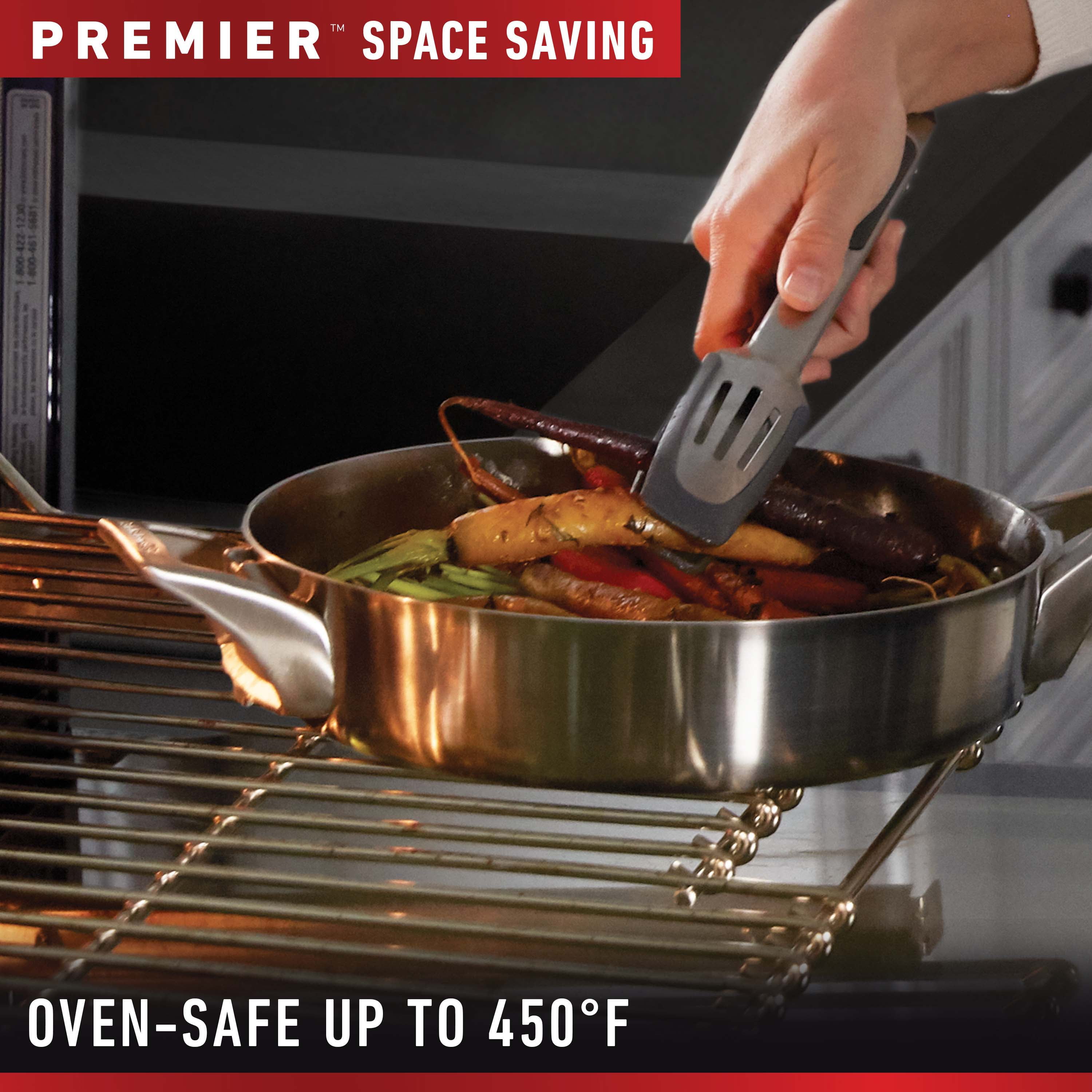 Calphalon Premier 10pc Stainless Steel Space Saving Cookware Set : Target