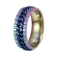 thumbnail image 3 of Titanium Stainless Steel Anxiety Ring for Women Men Fidget Spinner Ring, External Rotating Wonderful Gift, 3 of 8