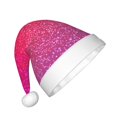 thumbnail image 2 of Fuzoiu Light Purple Glitter Print Santa Hat Christmas Hat for kids,Santa Hats with Pompom, Unisex Xmas Holiday Hat for Christmas New Year Festive Party Supplies, 2 of 6