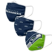 3 Pack Seattle Seahawks Adult Officially Licensed NFL Resuable Washable Face Mask Cover