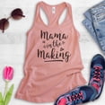 thumbnail image 2 of Mama In The Making Tank Top, Ladies Racerback Tank Top, Pregnancy Baby Announcement Tank, Pregnant Tank, Desert Pink, Medium, 2 of 3