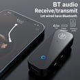 thumbnail image 4 of Adaptador Bluetooth Dual Transmisor y Receptor Modelo B28, Versión BT 5.1, Color Negro, Alcance de 15 Metros, Batería de 140mAh, Incluye Cable Audio 3.5MM y Manual de Usuario., 4 of 6