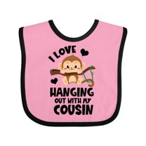 Inktastic Monkey I Love Hanging out with My Cousin Boys or Girls Baby Bib