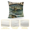 thumbnail image 4 of Qinduosi Retro Vintage Wood Background with Sea Animal Throw Pillow Covers Linen Pillowcase Cushion Cover Home Decor White, 4 of 5