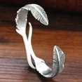 thumbnail image 4 of HOOUN Men's Vintage Feather Cuff Bracelet Vintage Leaf Bracelet Jewelry Gift, 4 of 6