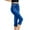 Blue, variant on EchfiProm Women Pants Gray Fall Fashion Leggings Pocket High Waist Slim Fit Button Capris Pant