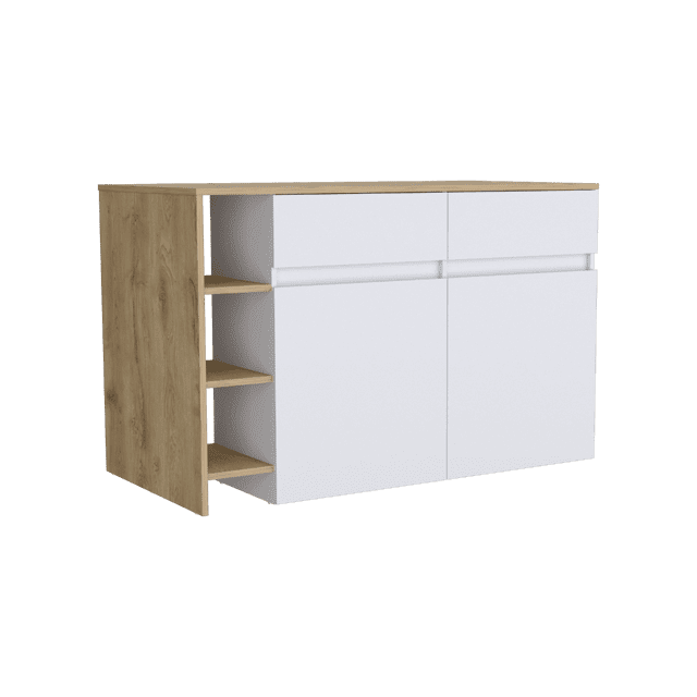 Barra de Cocina Polux Blanco Y Beige Virtual Muebles
