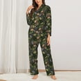 thumbnail image 2 of KLL Camouflage Skulls Print Women's Long Sleeve Pajamas with Pants Sleepwear Loungewear 2 Set-X-Large, 2 of 7