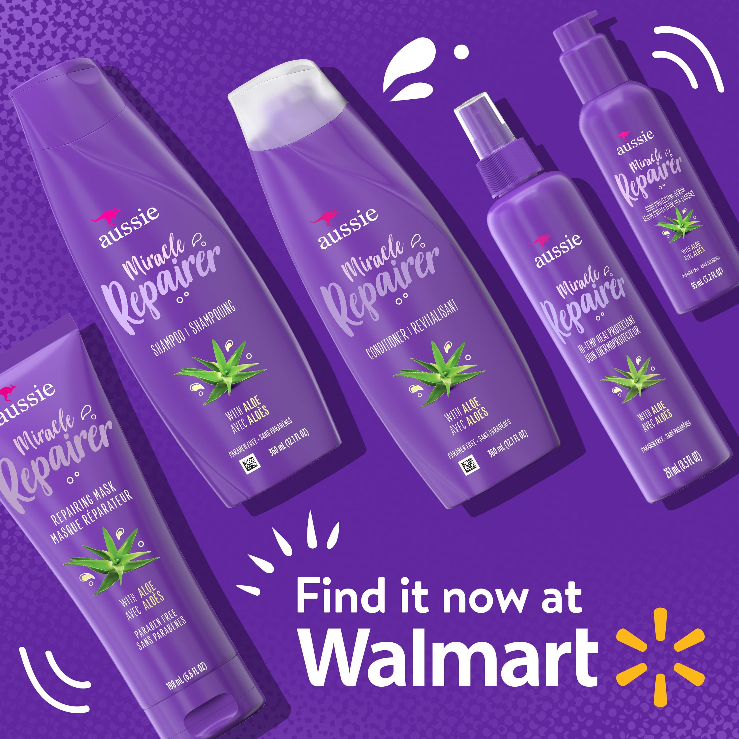 Aussie Miracle Repairer Shampoo with All Types, 12.1 fl - Walmart.com