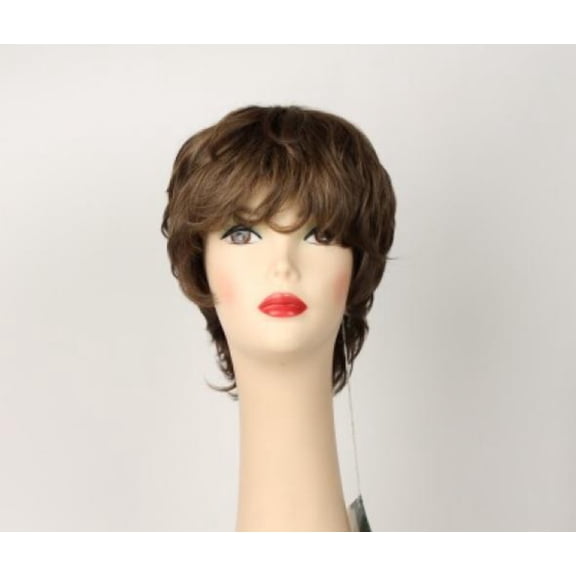 European Human Hair Freeda Wig Linda Light Brown With Ash Blonde Highlights Size L