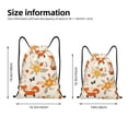thumbnail image 2 of Daiia Flower Fox Pattern Drawstring Backpack, Gym Bag, Lightweight Backpack, Water-Resistant Bag Travel Sports Backpack, Fitness Bag, Yoga Bag-Medium, 2 of 6